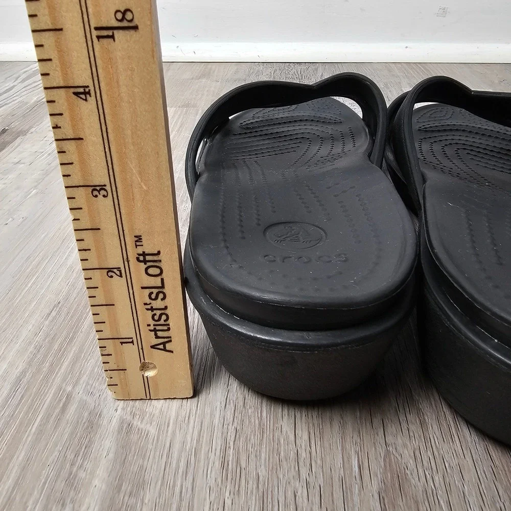 Crocs Women Patricia II Strappy Wedge Sandal Size 11 Black Comfort Gorpcore